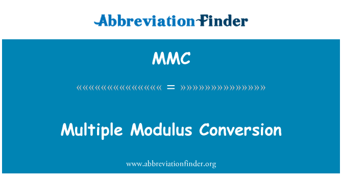 MMC: Flere Modulus konvertering