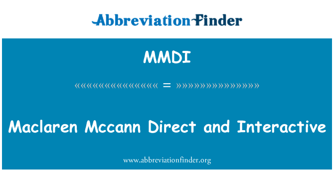 MMDI: 麦克拉伦麦肯直接和互动