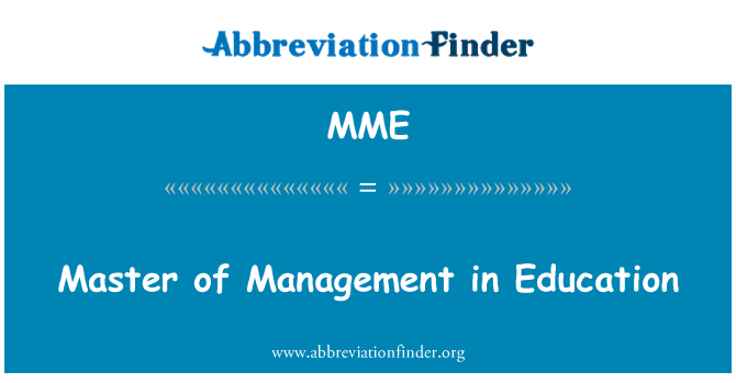 MME: Master of Management v izobraževanju