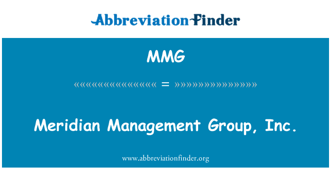MMG: Meridian Management Group, Inc.