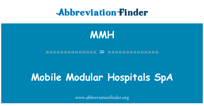MMH: Mobil modüler hastaneler SpA