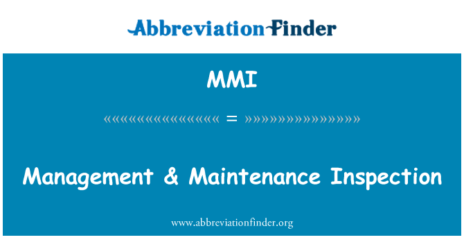 MMI: Gestión & mantenimiento inspección