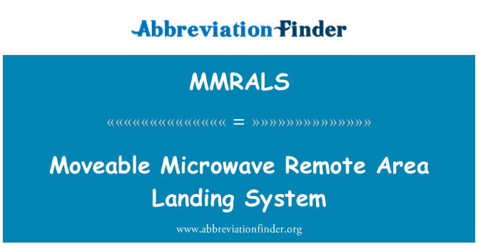 MMRALS: Microdon symudol ardal anghysbell glanio System