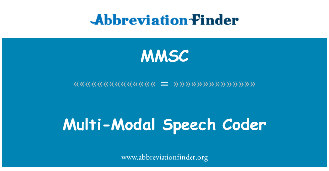MMSC: Multimodālie runas Coder