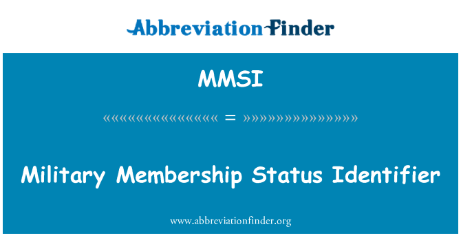MMSI: Militære medlemskap Status identifikator