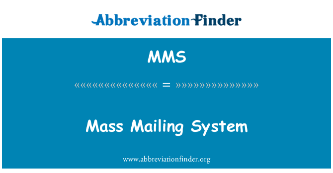 MMS: Massa postali sistema