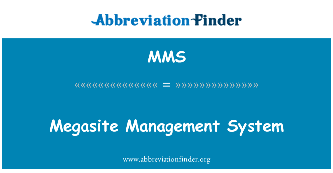 MMS: Megasite 관리 시스템