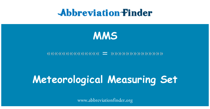 MMS: Meteorológiai mérési készlet