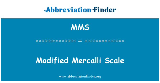 MMS: Scara Mercalli modificate