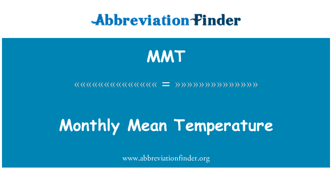 MMT: 月平均温度