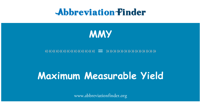 MMY: Rendimento máximo mensurável