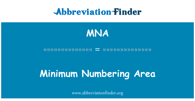 MNA: Suprafaţă minimă de numerotare