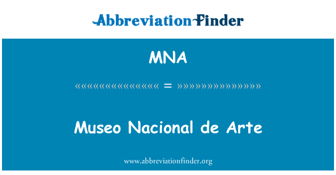 MNA: Museo Nacional de Arte