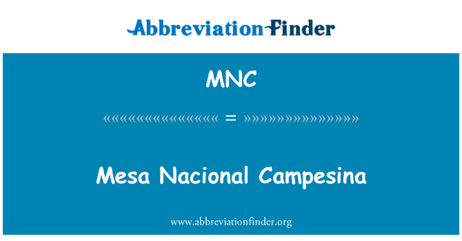 MNC: Mesa Nacional Campesina