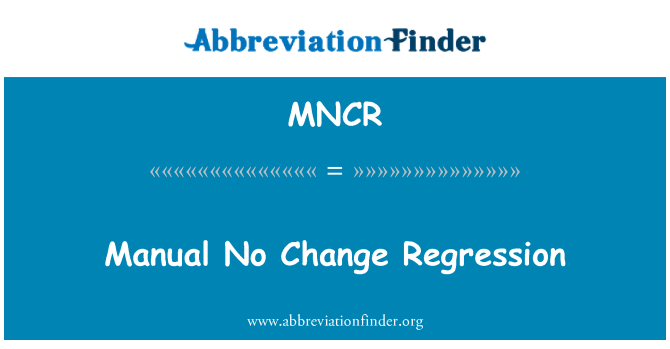 MNCR: Handbuch Nr. ändern Regression