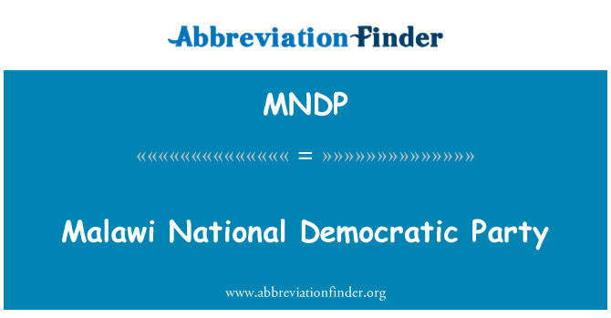 MNDP: Malawi National Democratic Party