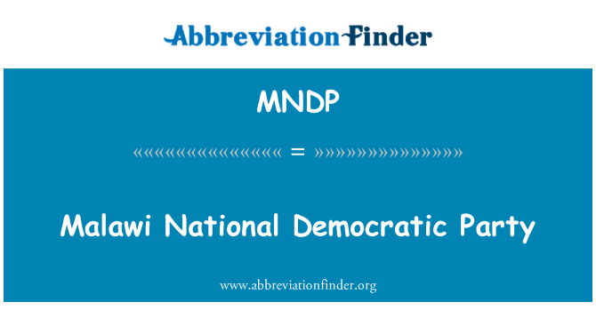 MNDP: Malawi National Democratic Party