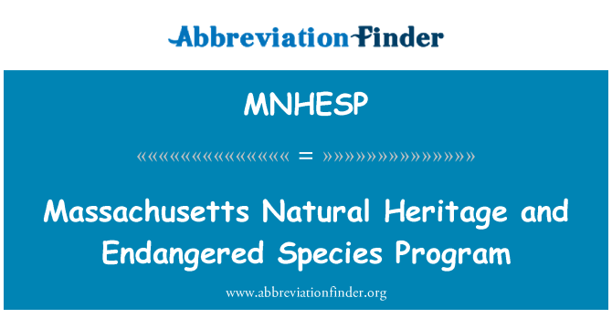 MNHESP: Massachusetts přírodního dědictví a ohrožené druhy Program