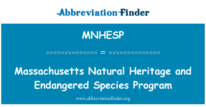 MNHESP: Massachusetts Naturerbe und gefährdeten Arten-Programm