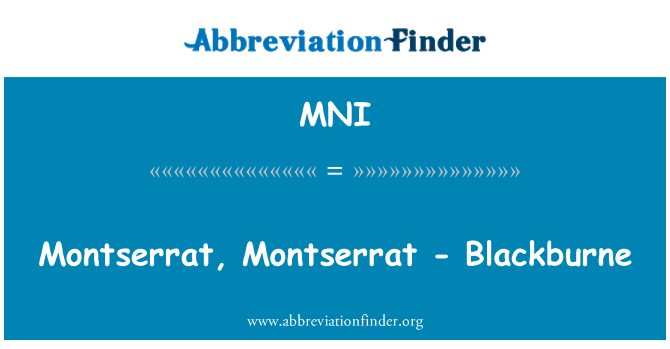 MNI: มอนต์เซอร์รัต มอนต์เซอร์รัต - Blackburne