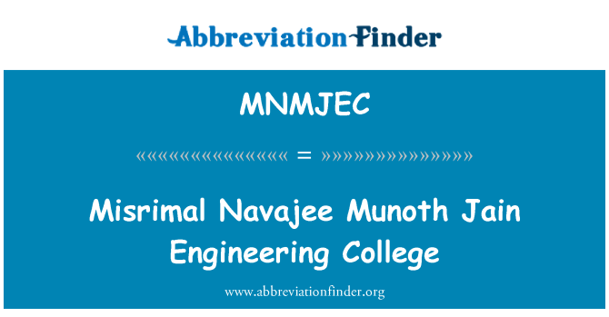 MNMJEC: Misrimal Navajee Munoth Jain הנדסה במכללה