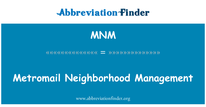 MNM: Tmexxija ta ' Neighborhood Metromail