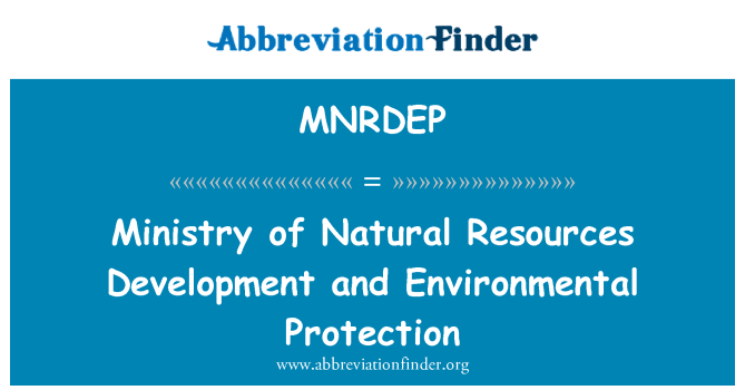 MNRDEP: 自然资源部发展和环境保护