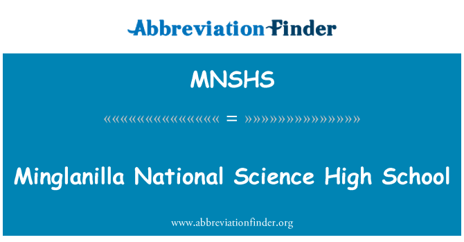 MNSHS: مدرسة ثانوية العلم الوطني Minglanilla