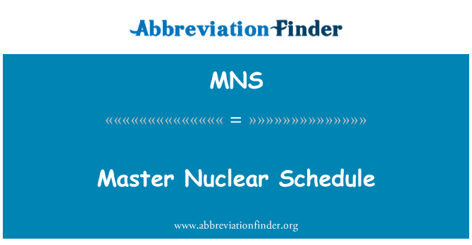 MNS: Master nucleaire planning