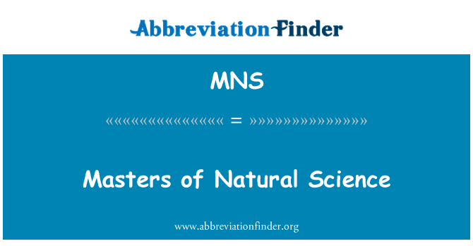 MNS: प्राकृतिक विज्ञान के परास्नातक