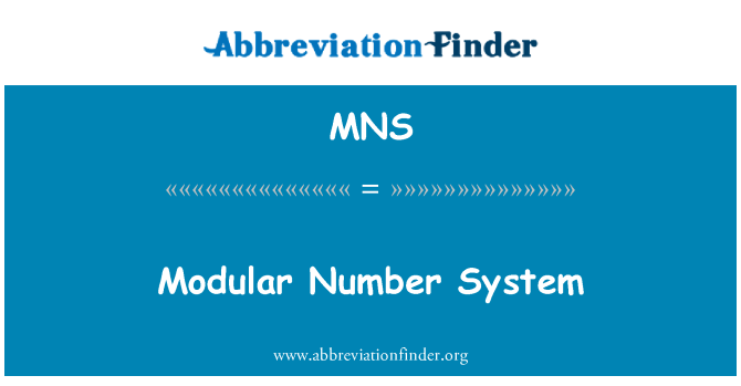 MNS: Modular sistem nomor