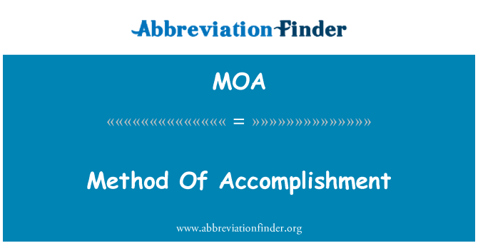MOA: کامیابی کا طریقہ