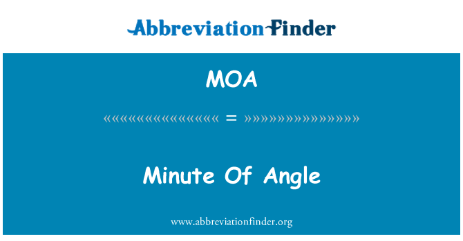 MOA: Minute Of Angle