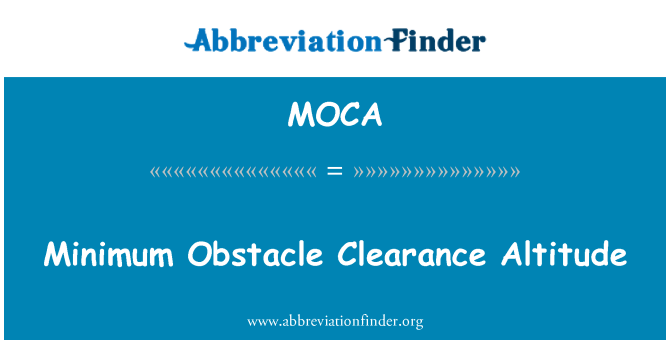 MOCA: Výška minimální překážku Clearance