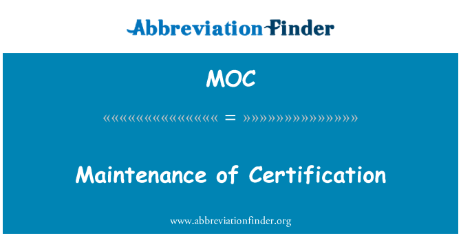 MOC: Întreţinere de certificare