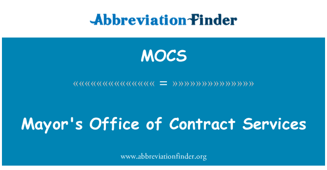 MOCS: Mayor's Office of Contract Services