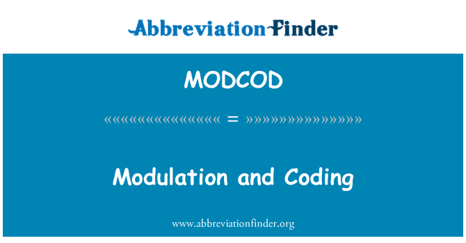 MODCOD: Modulazzjoni u kodifikazzjoni