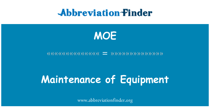 MOE: Manutenzione dell'attrezzatura