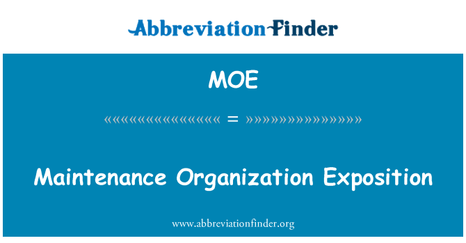 MOE: دیکھ بھال کی تنظیم کی تفسیر