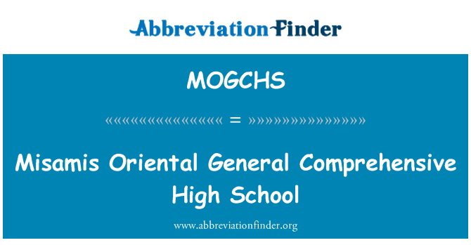 MOGCHS: Aldri Oriental generelt omfattende High School