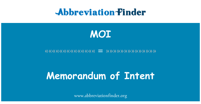 MOI: Memorandwm o fwriad