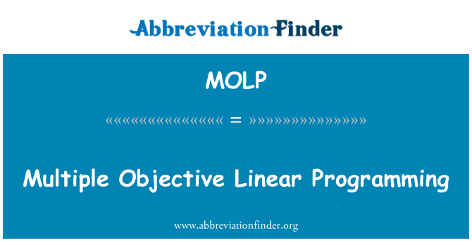 MOLP: Flere objektive lineær programmering