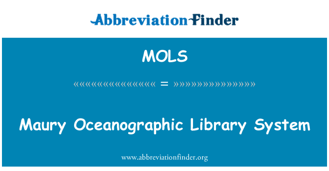 MOLS: ماوری اوکینوگراپہاک لائبریری سسٹم