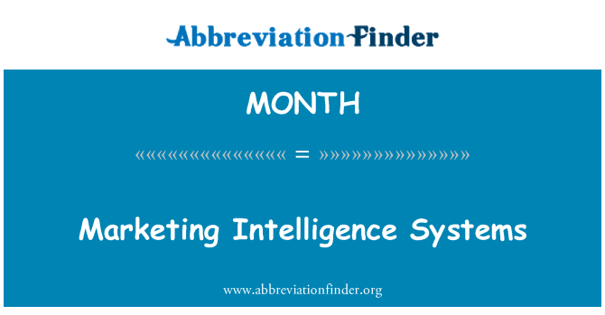 MONTH: Marketing Intelligence Systems