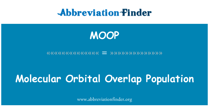 MOOP: Molekulare Orbital Overlap Population