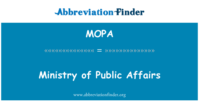MOPA: Ministeriet for offentlige anliggender