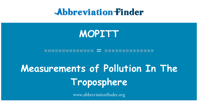 MOPITT: 対流圏大気汚染の測定