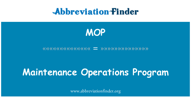 MOP: Program operací údržby