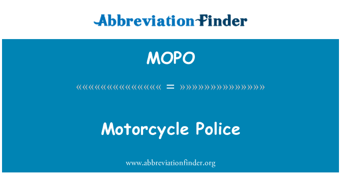 MOPO: Moto polizia