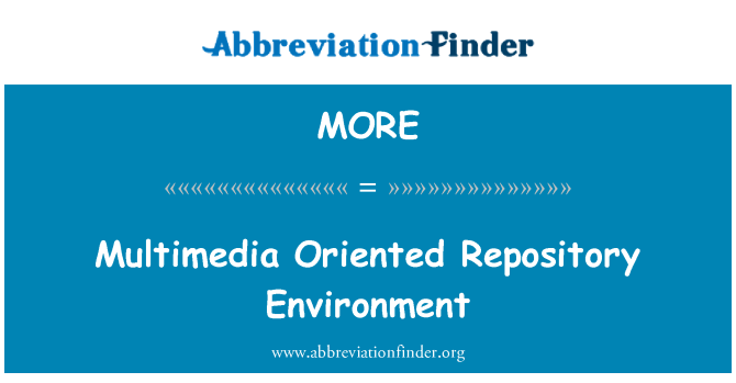 MORE: Multimedia Oriented Repository Environment
